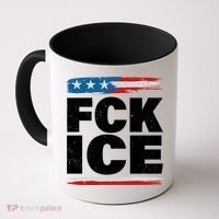 FCK ICE Anti ICE Distressed American Flag Coffee Mug thumb 0