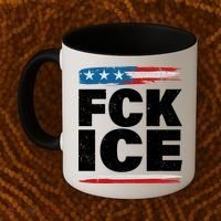 FCK ICE Anti ICE Distressed American Flag Coffee Mug thumb 2