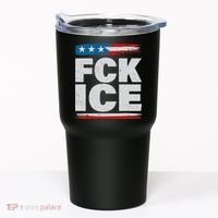 FCK ICE Anti ICE Distressed American Flag Tumbler thumb 0