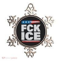 FCK ICE Anti ICE Distressed American Flag Ornament thumb 0