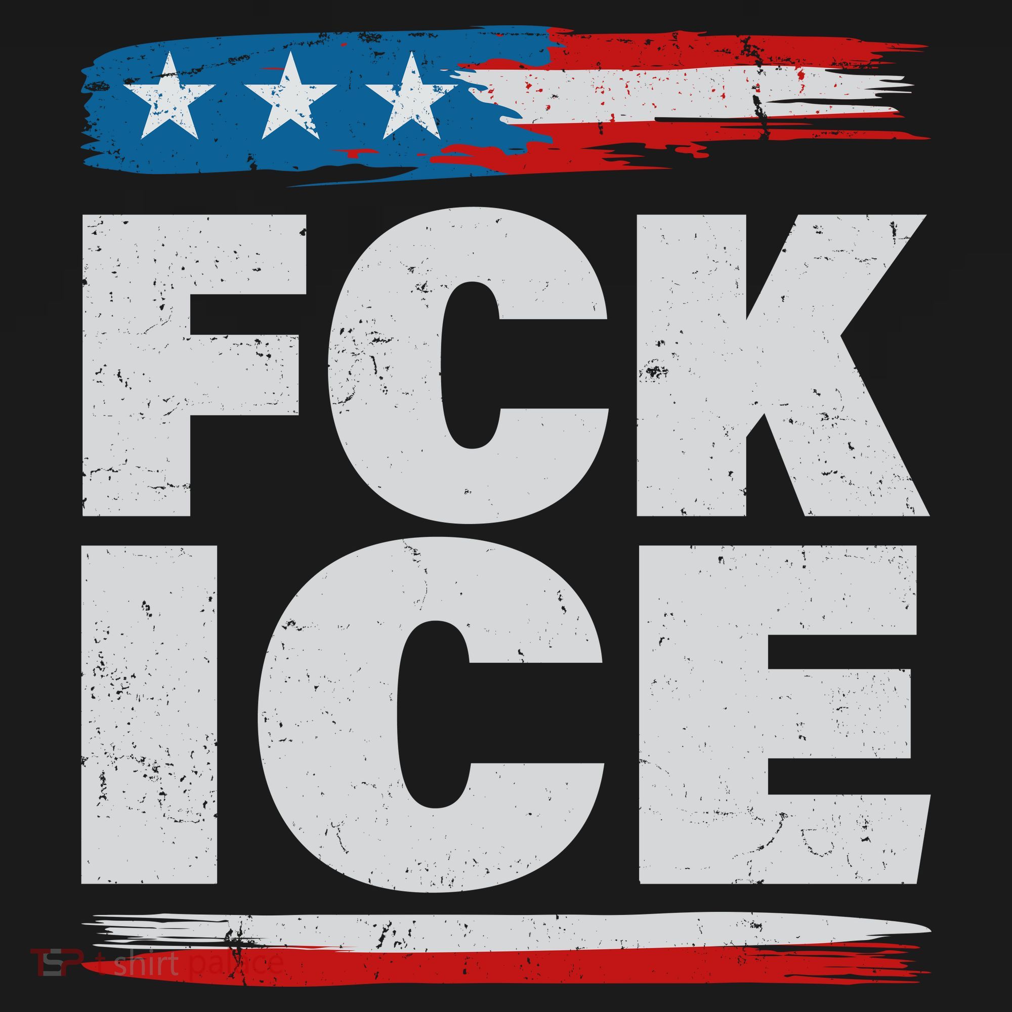 FCK ICE Anti ICE Distressed American Flag Ornament