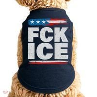 FCK ICE Anti ICE Distressed American Flag Doggie Tank thumb 0