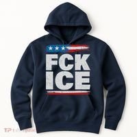 FCK ICE Anti ICE Distressed American Flag Hoodie thumb 0