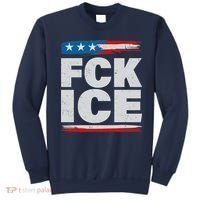 FCK ICE Anti ICE Distressed American Flag Sweatshirt thumb 0