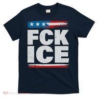 FCK ICE Anti ICE Distressed American Flag T-Shirt thumb 0