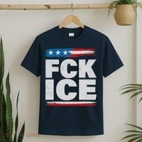 FCK ICE Anti ICE Distressed American Flag T-Shirt thumb 2