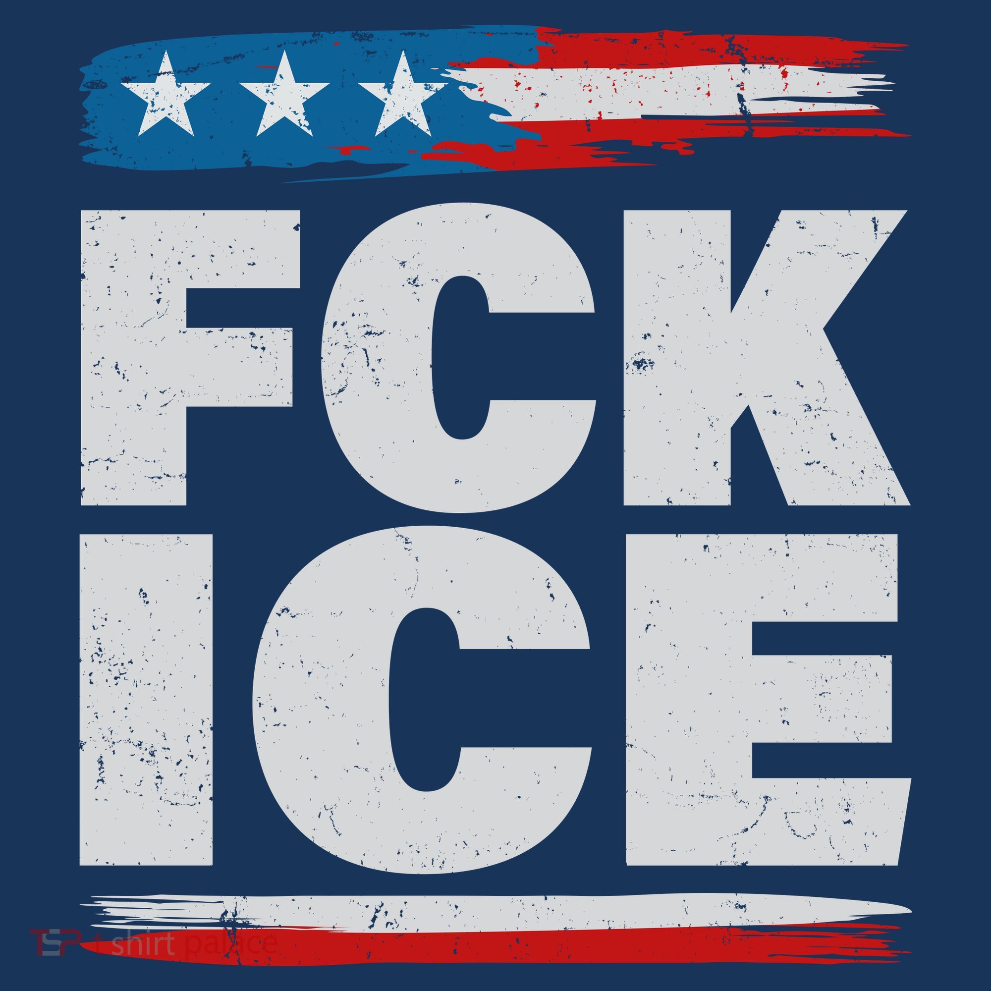 FCK ICE Anti ICE Distressed American Flag Coaster