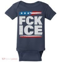 FCK ICE Anti ICE Distressed American Flag Baby Bodysuit thumb 0