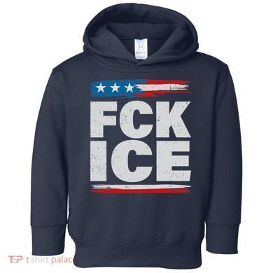 FCK ICE Anti ICE Distressed American Flag Toddler Hoodie