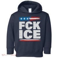 FCK ICE Anti ICE Distressed American Flag Toddler Hoodie thumb 0
