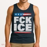 FCK ICE Anti ICE Distressed American Flag Tank Top thumb 3