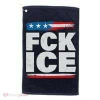 FCK ICE Anti ICE Distressed American Flag Golf Towel thumb 0