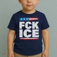 FCK ICE Anti ICE Distressed American Flag Toddler T-Shirt thumb 2