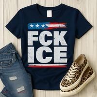 FCK ICE Anti ICE Distressed American Flag Women's T-Shirt thumb 3