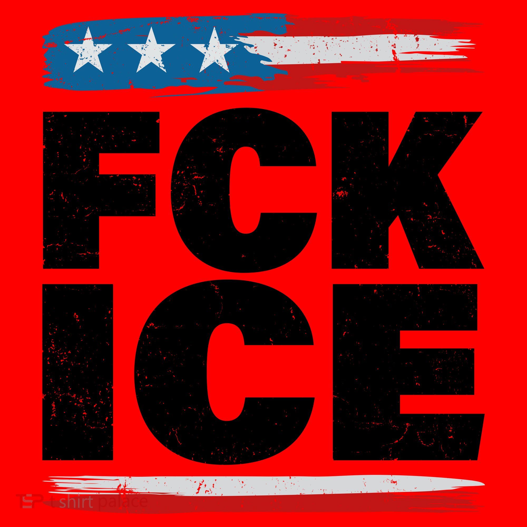 FCK ICE Anti ICE Distressed American Flag Santa Hat