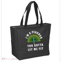 Funny I'm A Peacock You Gotta Let Me Fly Tote Bag thumb 2