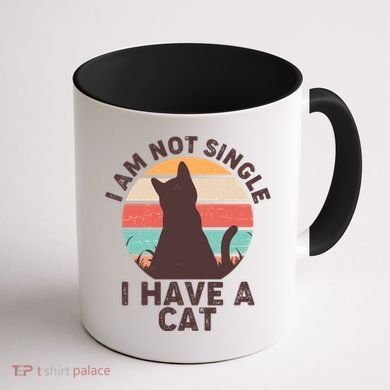 Funny I Am Not Single I Have A Cat Coffee Mug back