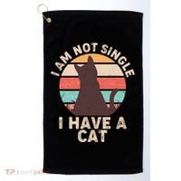 Funny I Am Not Single I Have A Cat Golf Towel thumb 0