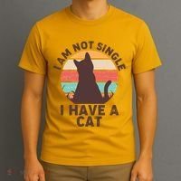 Funny I Am Not Single I Have A Cat T-Shirt thumb 3