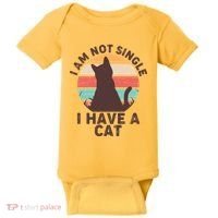Funny I Am Not Single I Have A Cat Baby Bodysuit thumb 0