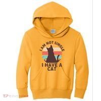 Funny I Am Not Single I Have A Cat Kids Hoodie thumb 0