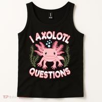 Funny I Axolotl Questions Cute Kawaii Pin.k Axolotl Tank Top thumb 2