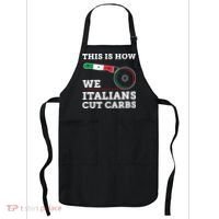 Funny Italian American How Italians Cut Carbs Pizza Slice Apron thumb 0