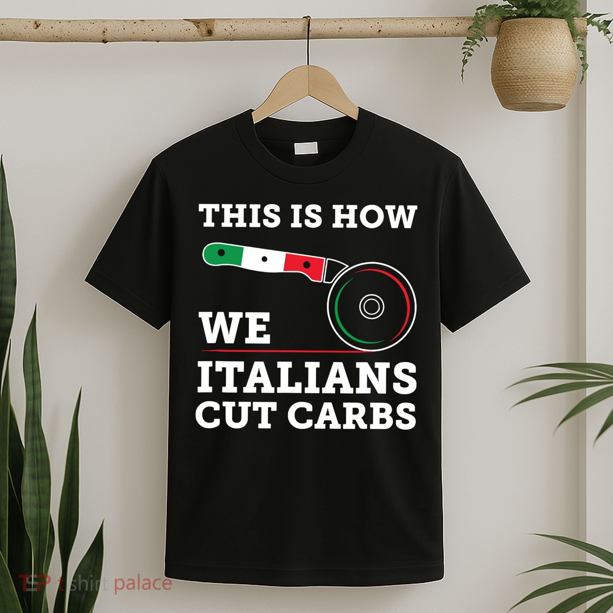 Funny Italian American How Italians Cut Carbs Pizza Slice T-Shirt