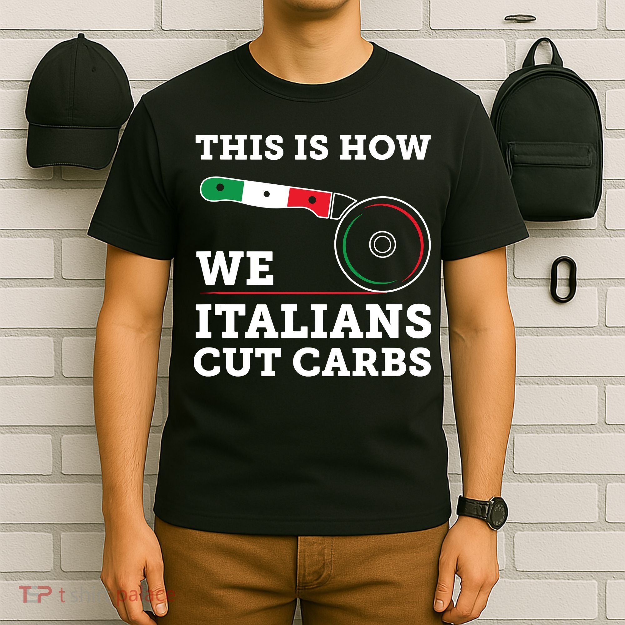 Funny Italian American How Italians Cut Carbs Pizza Slice T-Shirt