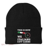 Funny Italian American How Italians Cut Carbs Pizza Slice Beanie thumb 0