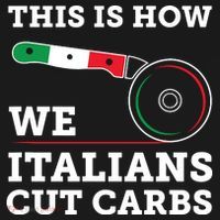 Funny Italian American How Italians Cut Carbs Pizza Slice Polo thumb 3
