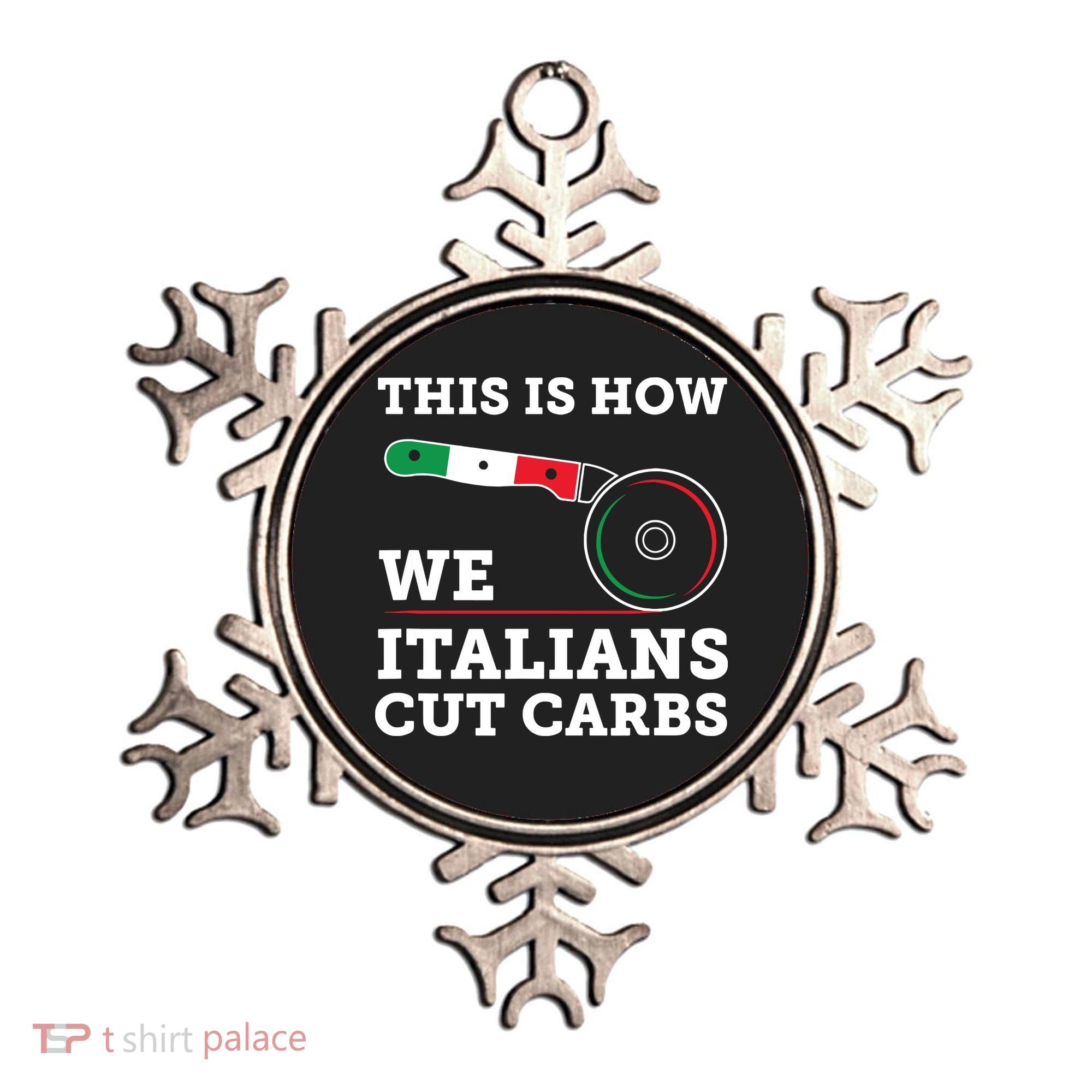Funny Italian American How Italians Cut Carbs Pizza Slice Ornament