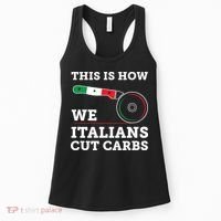 Funny Italian American How Italians Cut Carbs Pizza Slice Women's Tank Top thumb 0