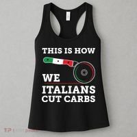 Funny Italian American How Italians Cut Carbs Pizza Slice Women's Tank Top thumb 3