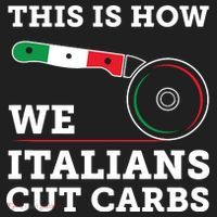 Funny Italian American How Italians Cut Carbs Pizza Slice Golf Towel thumb 3