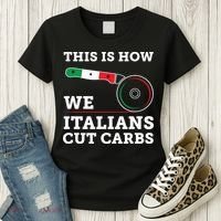 Funny Italian American How Italians Cut Carbs Pizza Slice Women's T-Shirt thumb 3