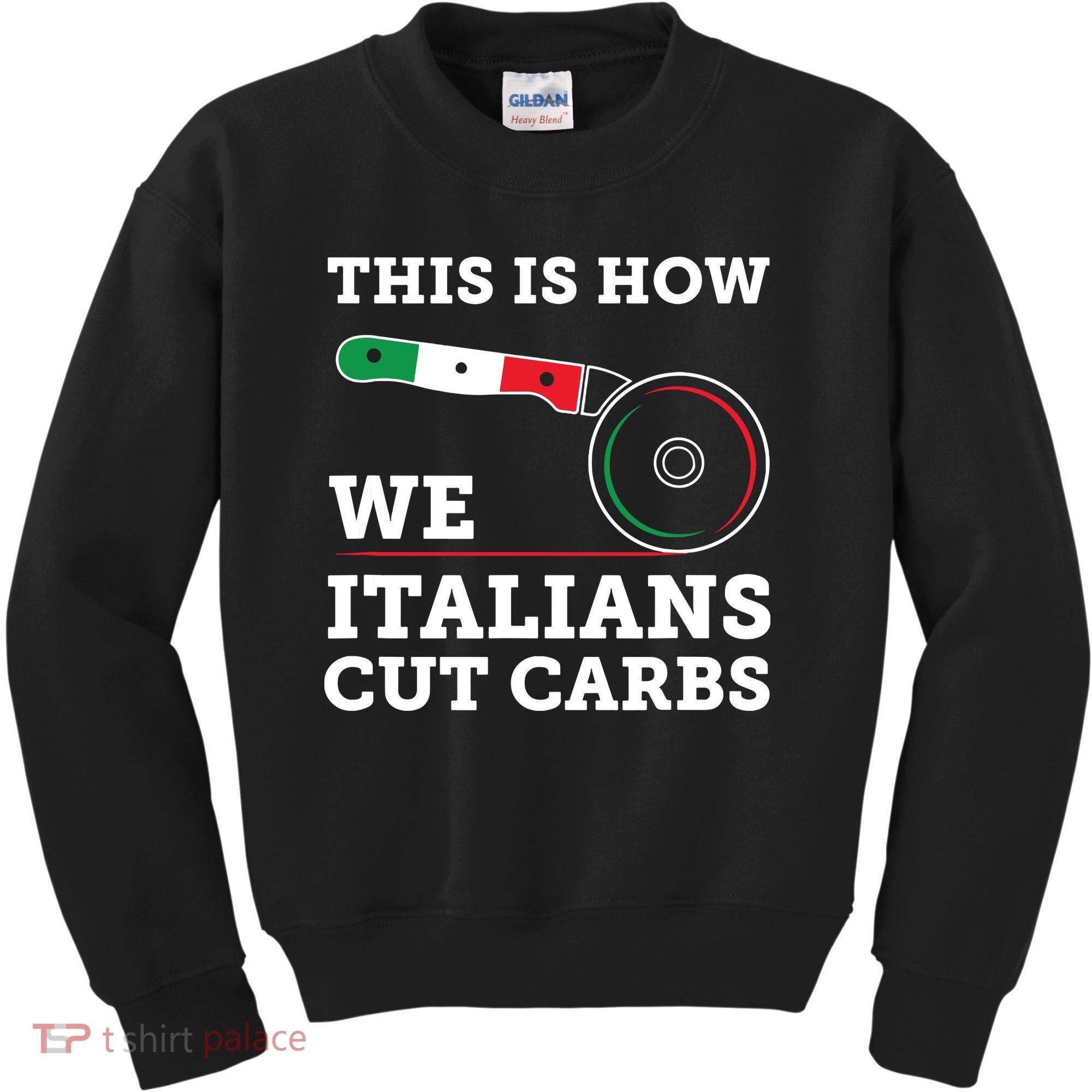 Funny Italian American How Italians Cut Carbs Pizza Slice Kids Sweatshirt