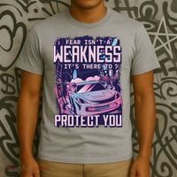 Fear Isn't A Weakness It's There To Protect You Race Car Zombie T-Shirt thumb 3