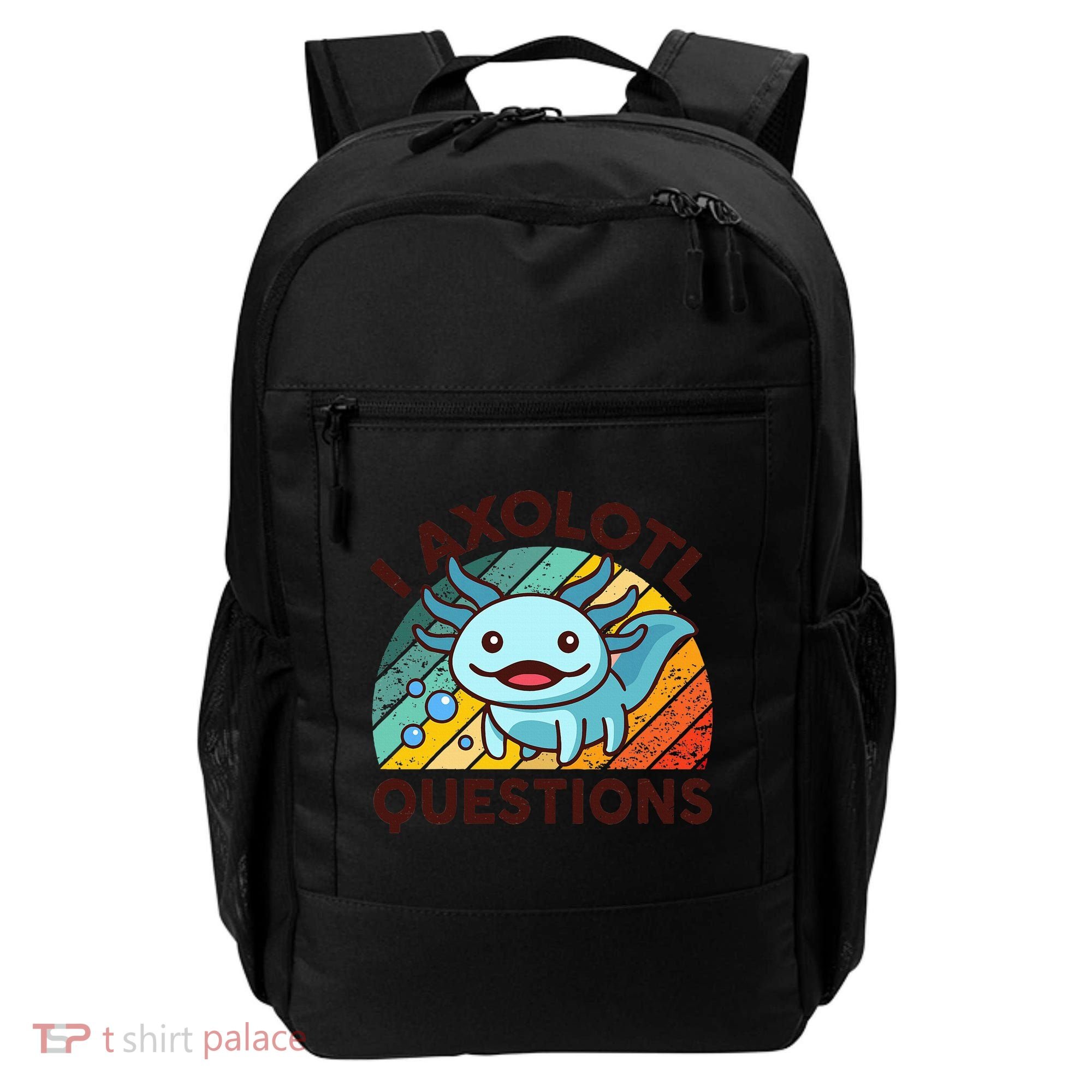 Funny I Axolotl Questions Retro Backpack