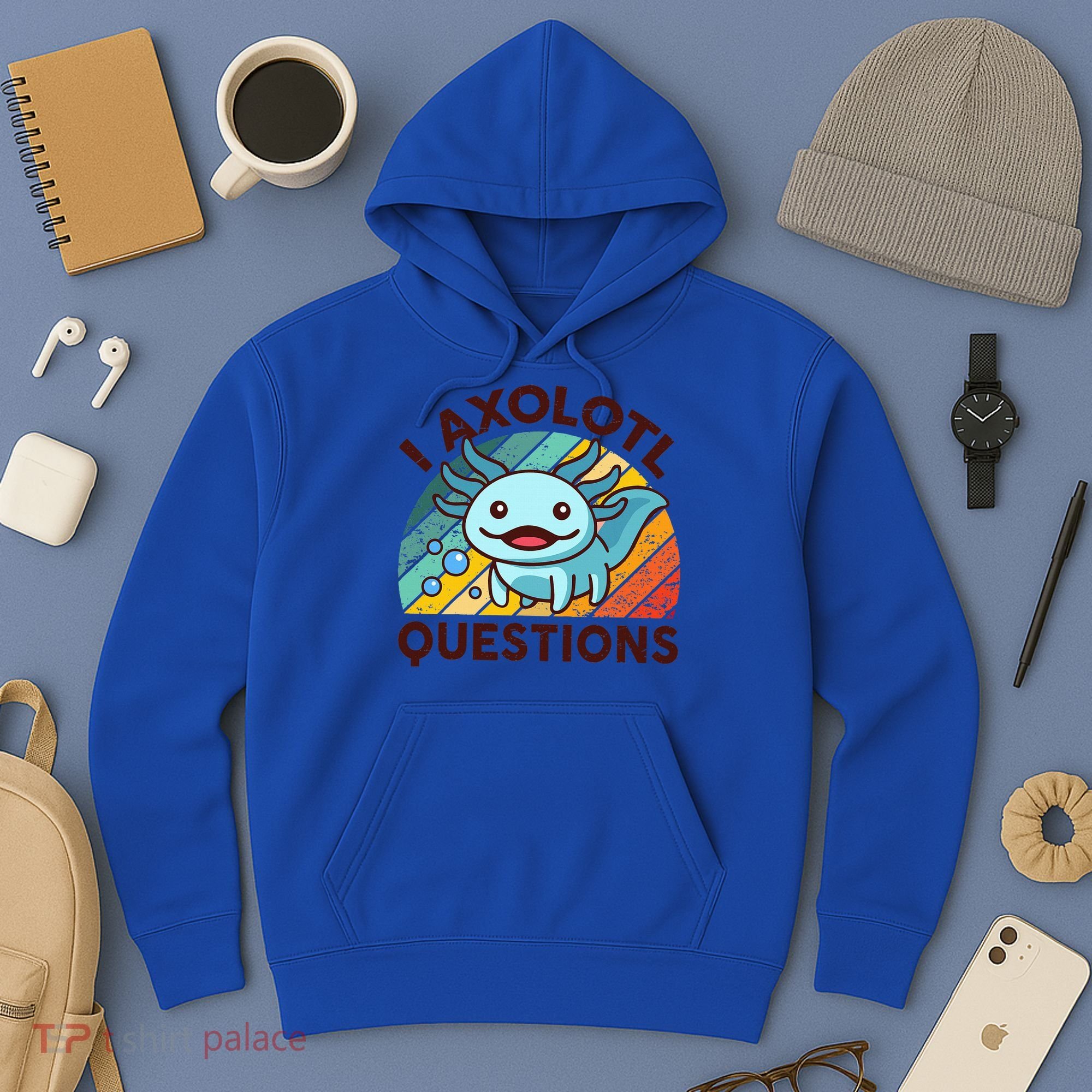 Funny I Axolotl Questions Retro Hoodie