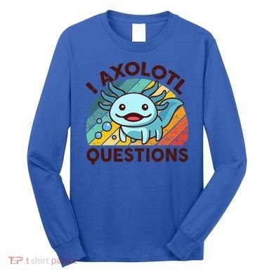 Funny I Axolotl Questions Retro Long Sleeve Shirt