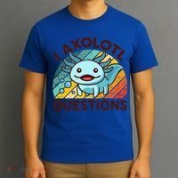 Funny I Axolotl Questions Retro T-Shirt thumb 3