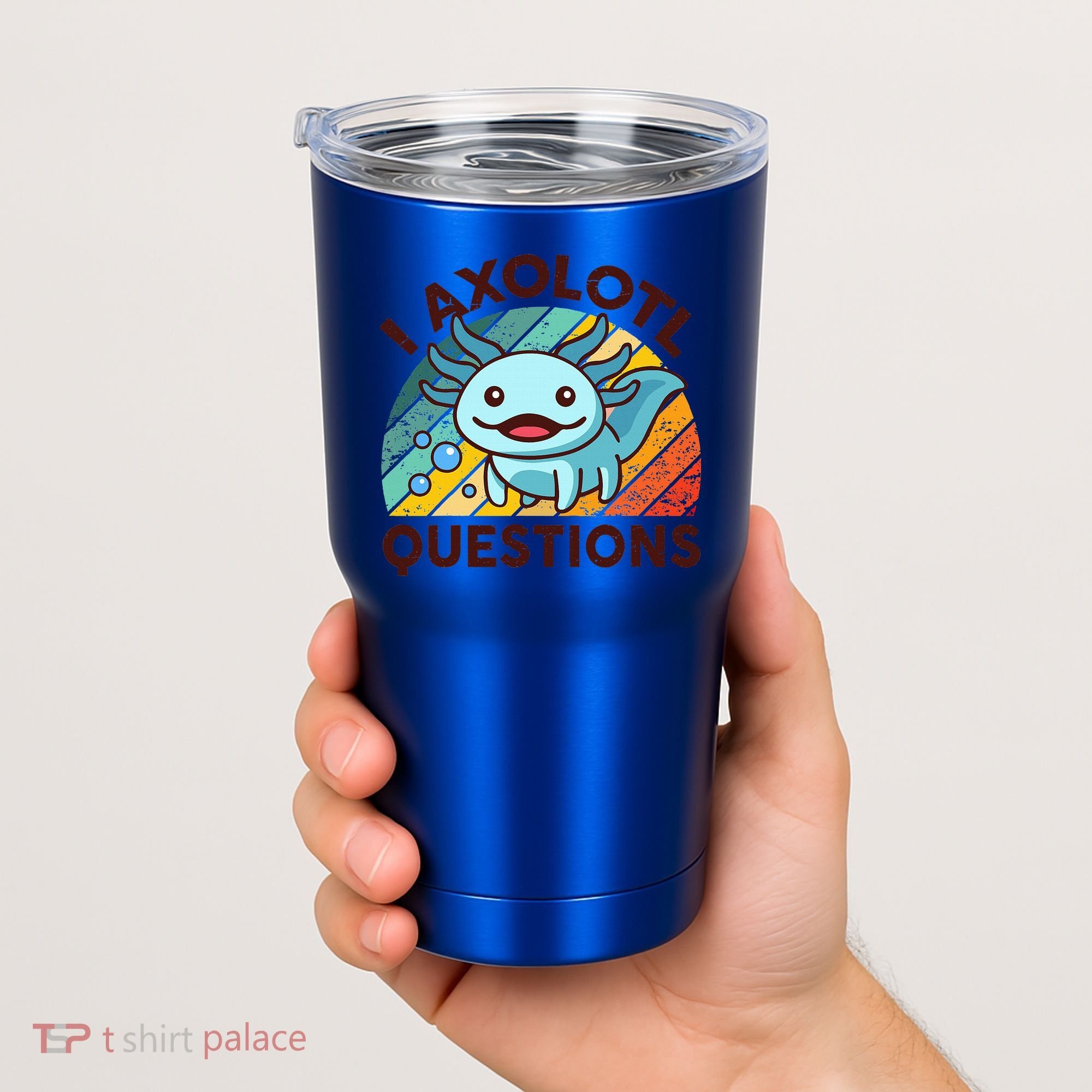 Funny I Axolotl Questions Retro Tumbler