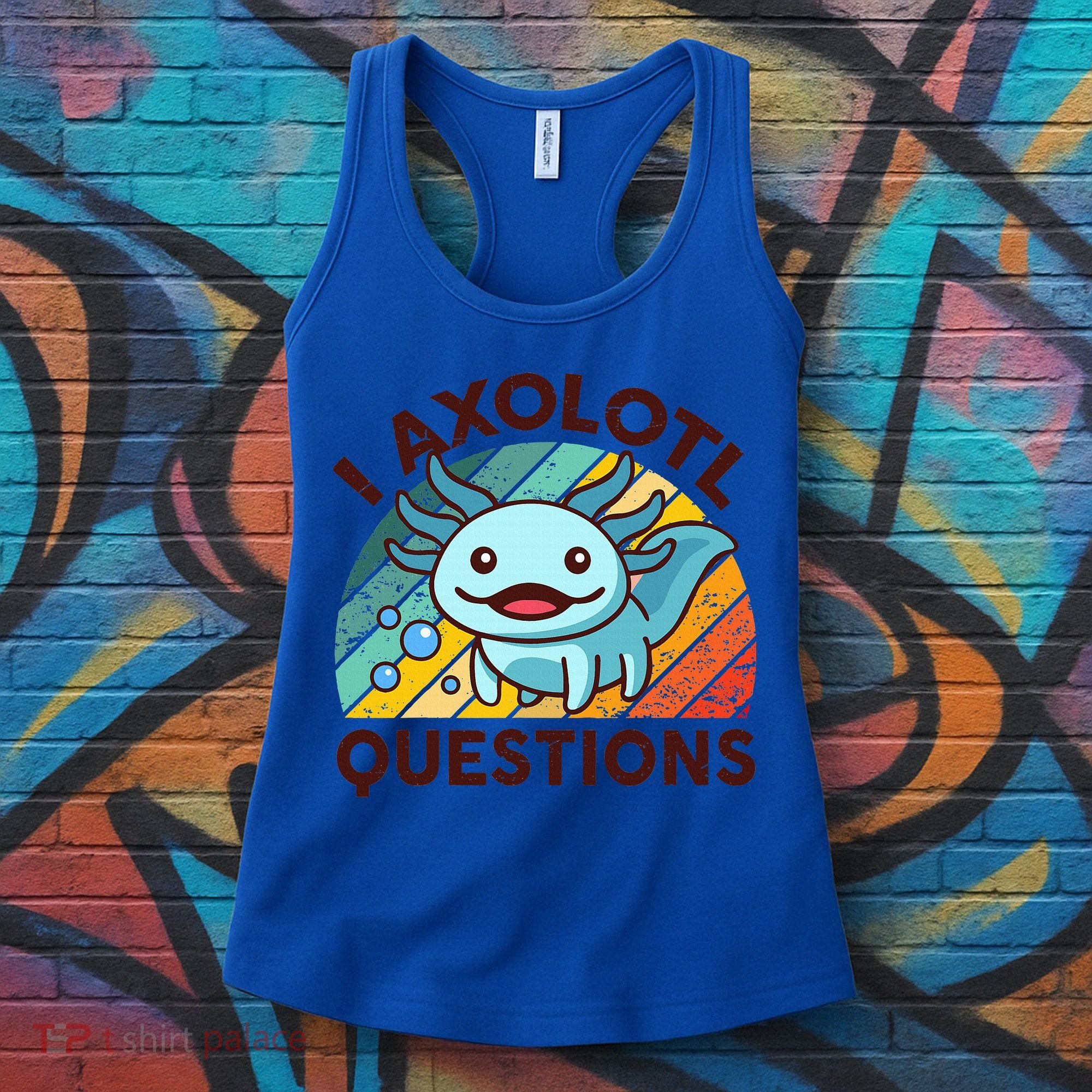 Funny I Axolotl Questions Retro Women's Tank Top