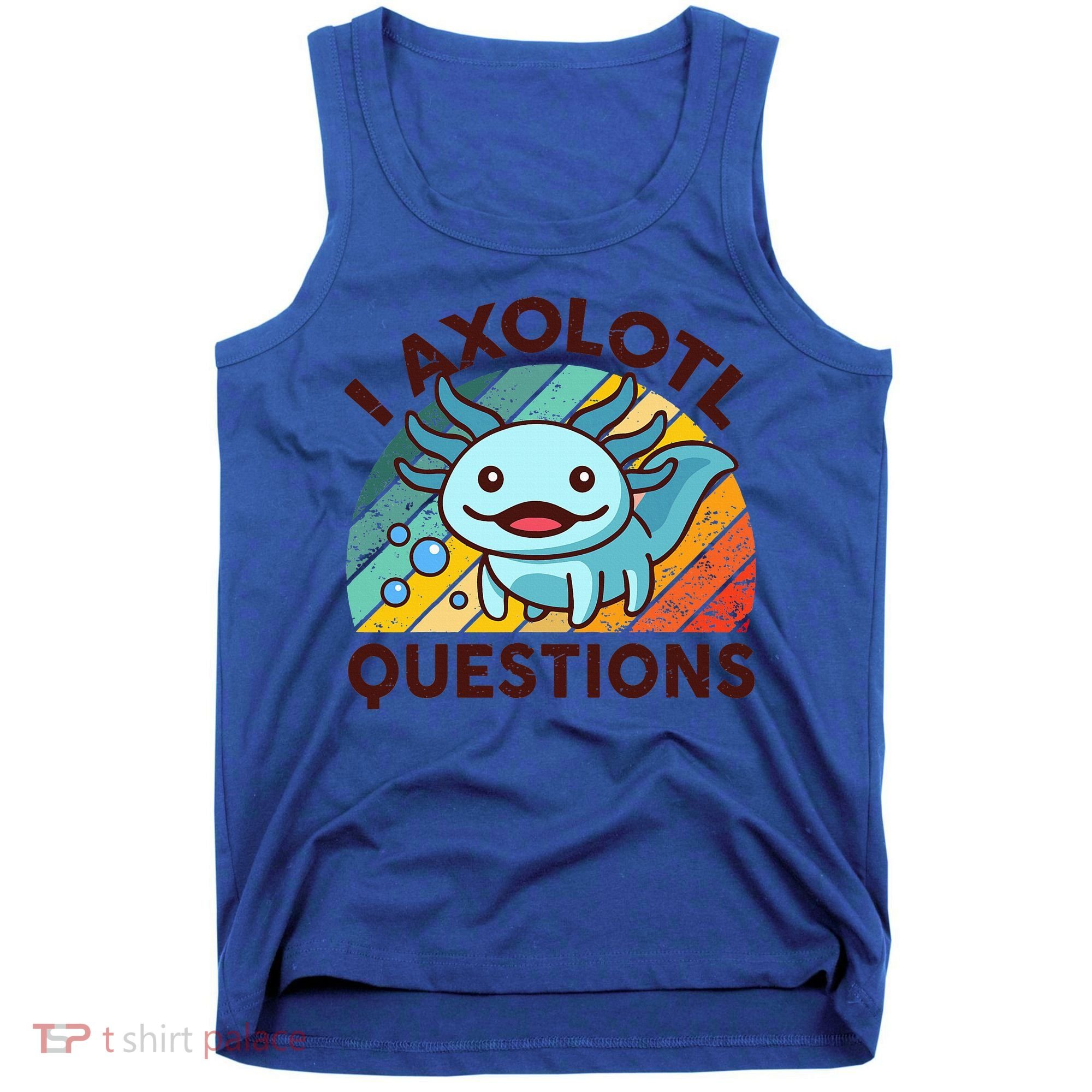 Funny I Axolotl Questions Retro Tank Top