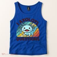 Funny I Axolotl Questions Retro Tank Top thumb 2