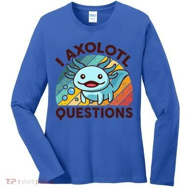 Funny I Axolotl Questions Retro Women's Long Sleeve Shirt