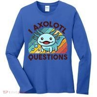 Funny I Axolotl Questions Retro Women's Long Sleeve Shirt thumb 0