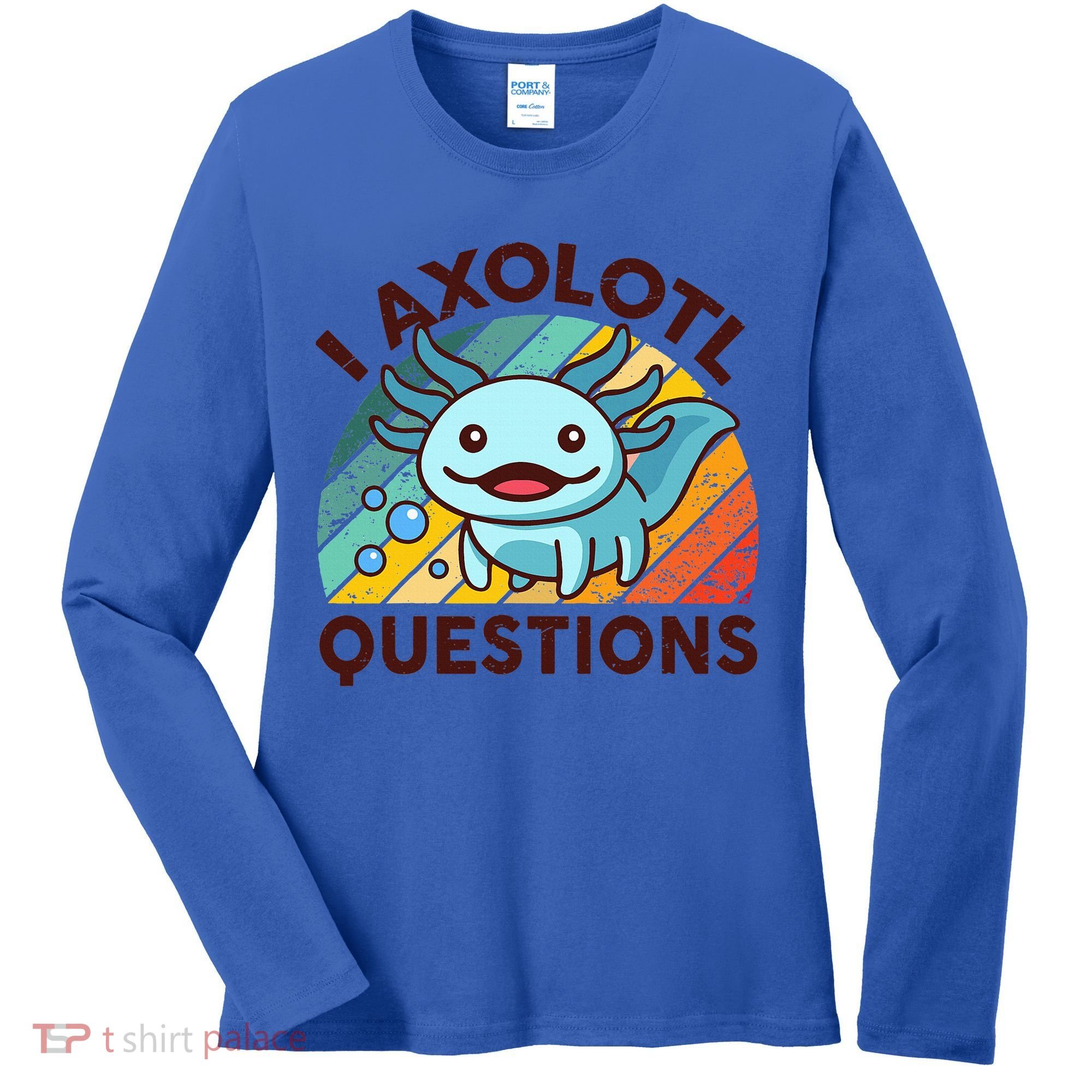 Funny I Axolotl Questions Retro Women's Long Sleeve Shirt