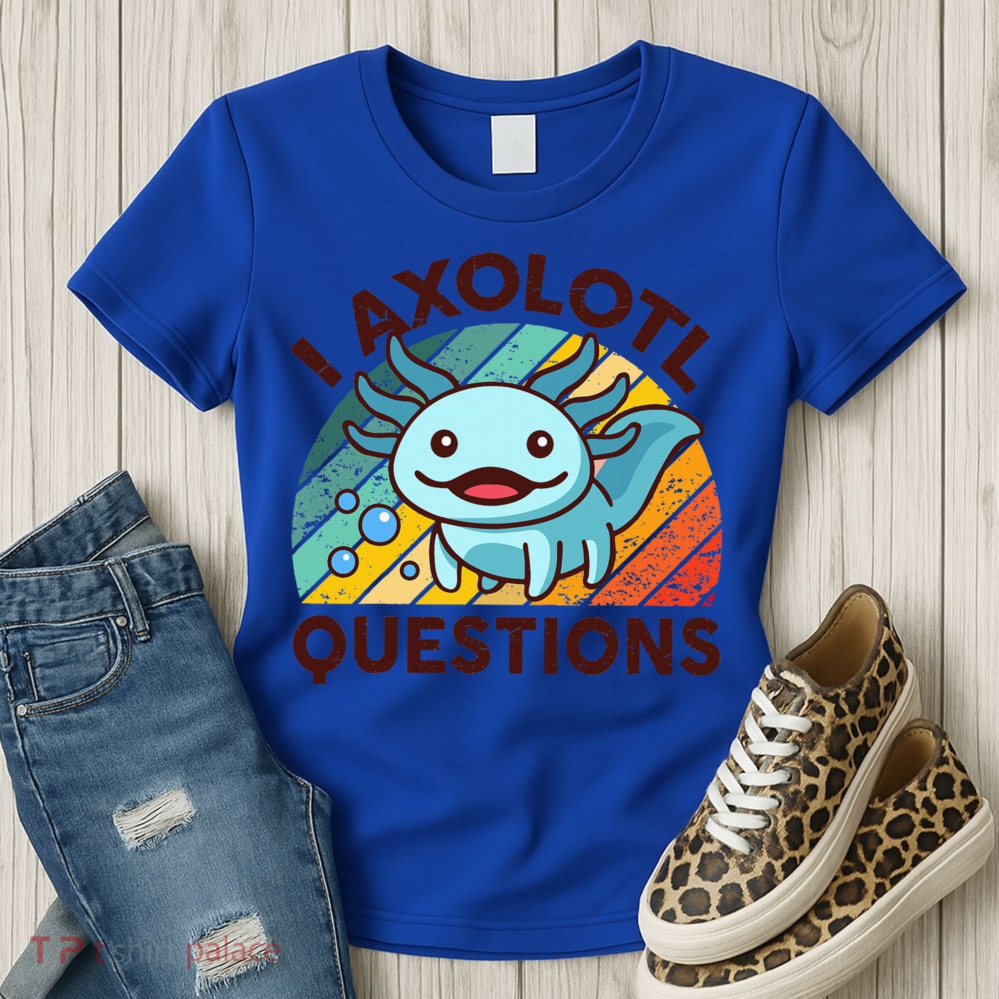 Funny I Axolotl Questions Retro Women's T-Shirt